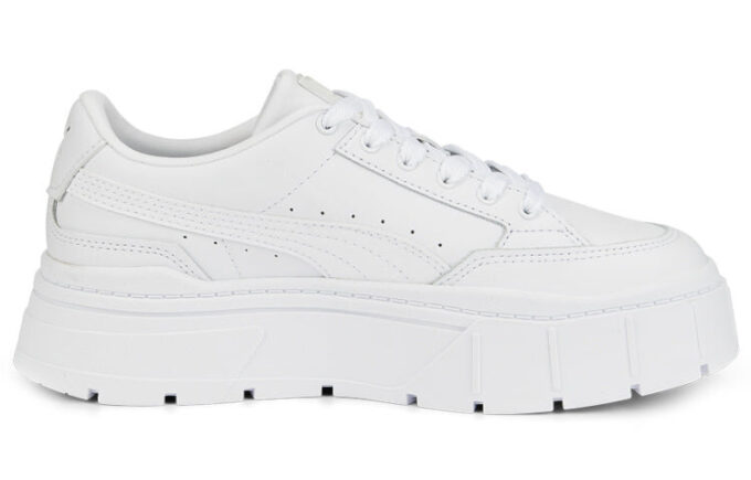 (WMNS) Mayze Stack Leather “Triple White”
