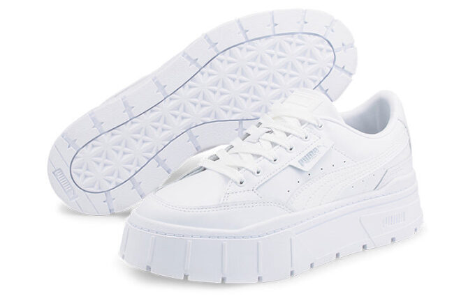 (WMNS) Mayze Stack Leather “Triple White”