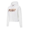 (WMNS) Metallic Logo Hoodie “White Gold”