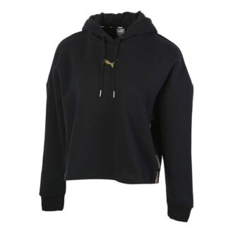(WMNS) Metallic Nights Hoodie “Black Gold”