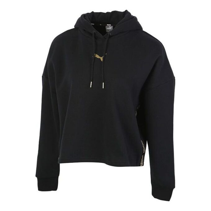 (WMNS) Metallic Nights Hoodie “Black Gold”