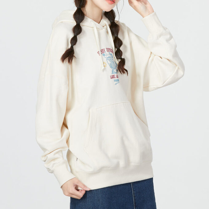 (WMNS) Oversized Graphic Hoodie “White”