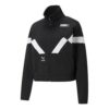 (WMNS) Pi Dblknit Logo Printing Stand-up Collar Jacket Black