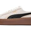 (WMNS) Platform Skate Shoes “Cream Black Brown”