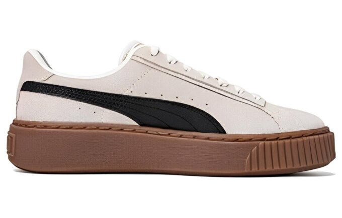 (WMNS) Platform Skate Shoes “Cream Black Brown”