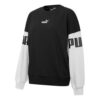 (WMNS) Power Color Blocking Crew Logo Printing SweatshirtBlack