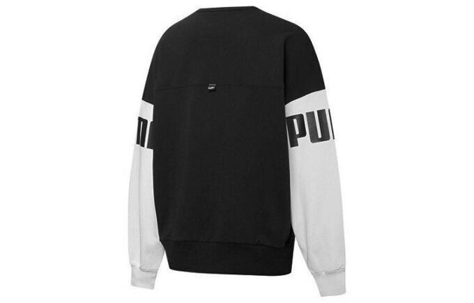 (WMNS) Power Color Blocking Crew Logo Printing SweatshirtBlack