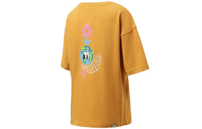 (WMNS) Printing Casual Sport Round NeckShort Sleeve Yellow