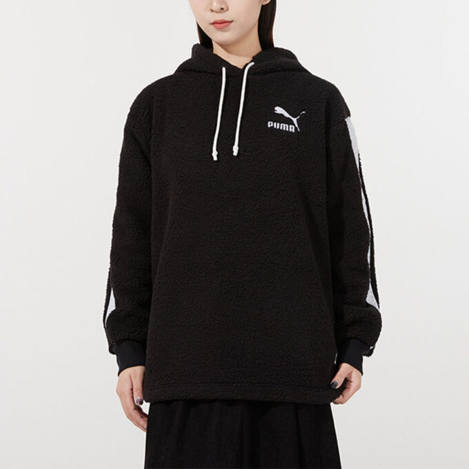 (WMNS) Sherpa Hoodie “Black White”