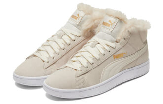 (WMNS) Smash V2 Mid-Top Sneakers Beige/White