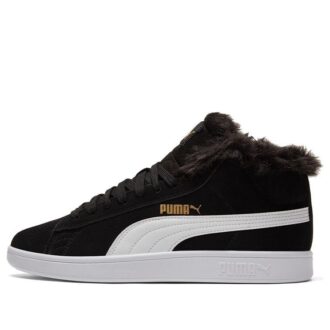 (WMNS) Smash V2 Plus Fleece Mid-Top Sneakers Black