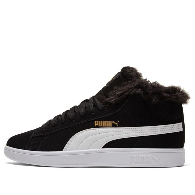 (WMNS) Smash V2 Plus Fleece Mid-Top Sneakers Black