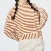(WMNS) Striped Knitted Sweater “Beige”