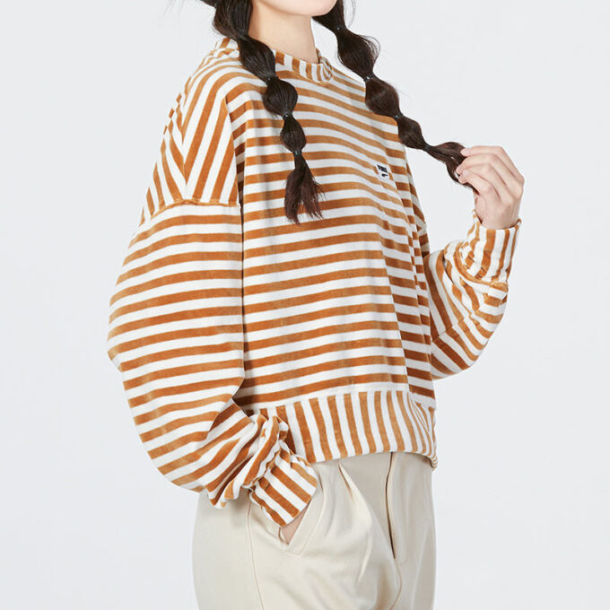 (WMNS) Striped Knitted Sweater “Beige”