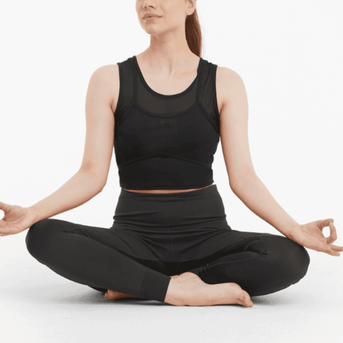 (WMNS) STUDIO Layered Crop Top “Black”