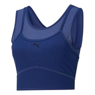 (WMNS) STUDIO Layered Crop Top “Blue”