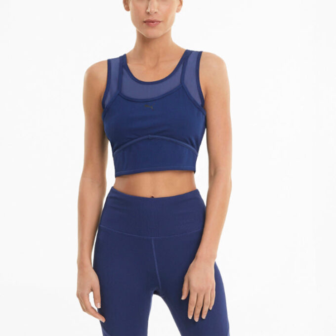 (WMNS) STUDIO Layered Crop Top “Blue”