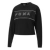 (WMNS) Style Logo Round-neck Swea Black