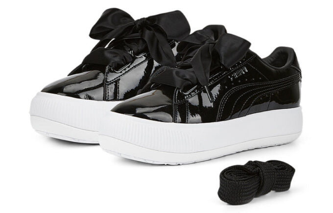 (WMNS) Suede Mayu Heart Patent “Black White”