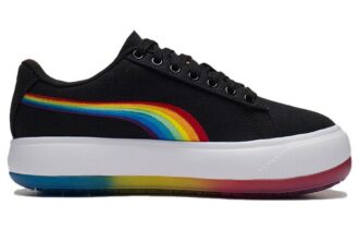 (WMNS) Suede Mayu Prism Low Tops Thick Sole Skateboarding Shoes Black