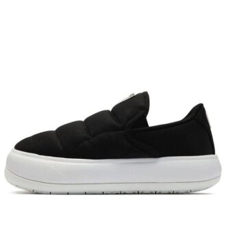 (WMNS) Suede Mayu Slip-On Canvas “Black White”