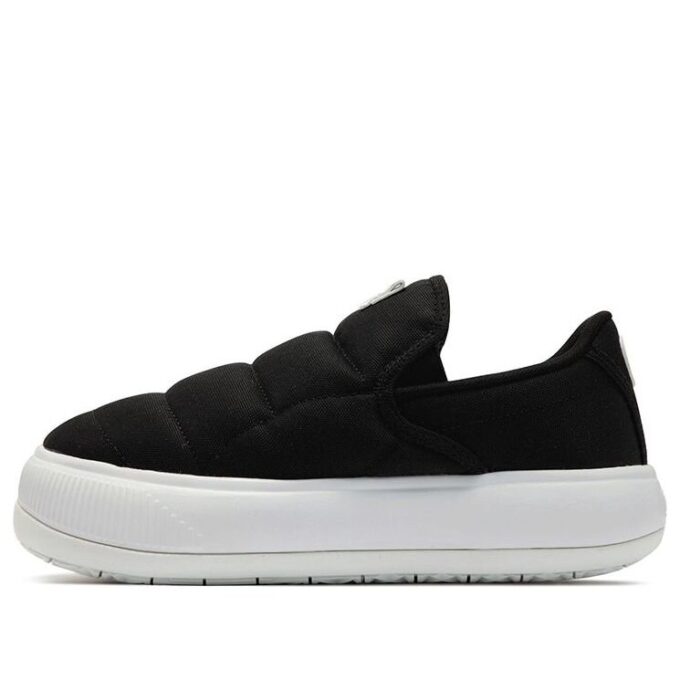 (WMNS) Suede Mayu Slip-On Canvas “Black White”