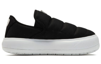 (WMNS) Suede Mayu Slip-On Canvas “Black White”