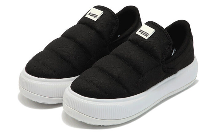 (WMNS) Suede Mayu Slip-On Canvas “Black White”