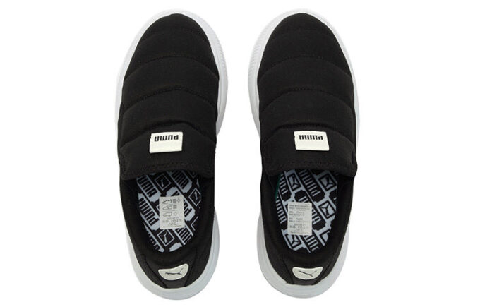 (WMNS) Suede Mayu Slip-On Canvas “Black White”