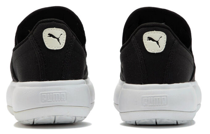 (WMNS) Suede Mayu Slip-On Canvas “Black White”