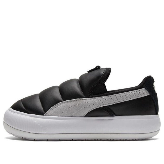 (WMNS) Suede Mayu Slip-on Shoes Black/White