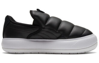(WMNS) Suede Mayu Slip-on Shoes Black/White