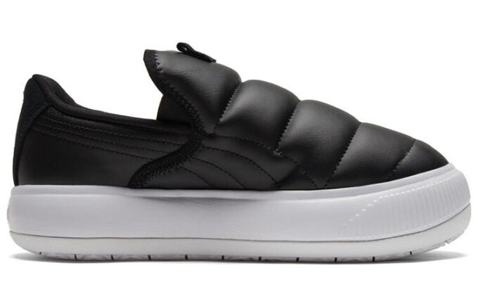 (WMNS) Suede Mayu Slip-on Shoes Black/White
