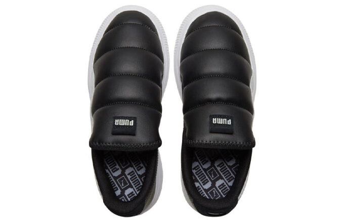 (WMNS) Suede Mayu Slip-on Shoes Black/White
