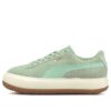 (WMNS) Suede Mayu Sneakers “Green Cream White”