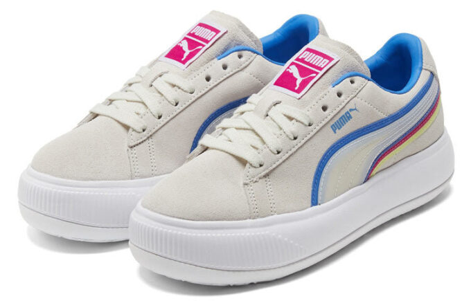 (WMNS) Suede Mayu Triplex Tech “Creamwhite Blue Red”