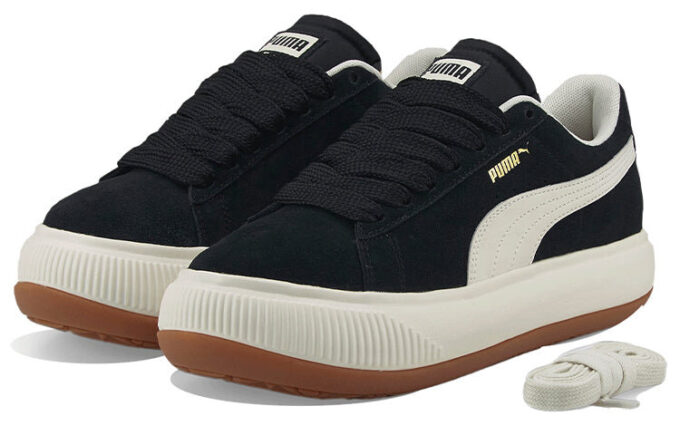 (WMNS) Suede Mayu Up Sneakers Black/White