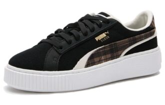 (WMNS) Suede Plat Form Plaid “Black”