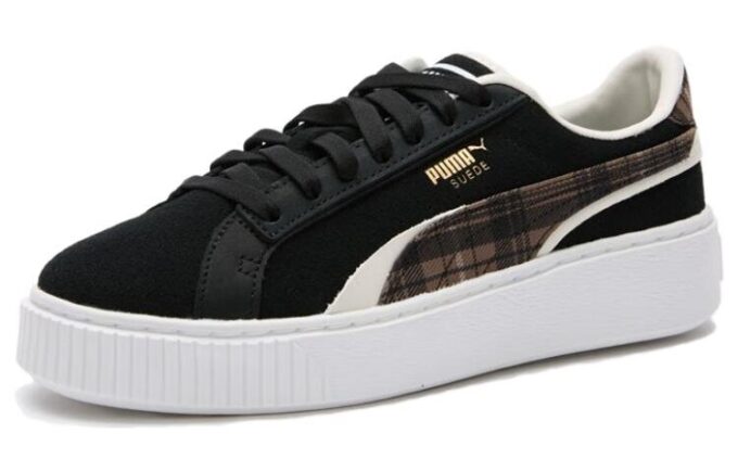 (WMNS) Suede Plat Form Plaid “Black”