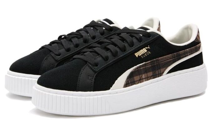 (WMNS) Suede Plat Form Plaid “Black”
