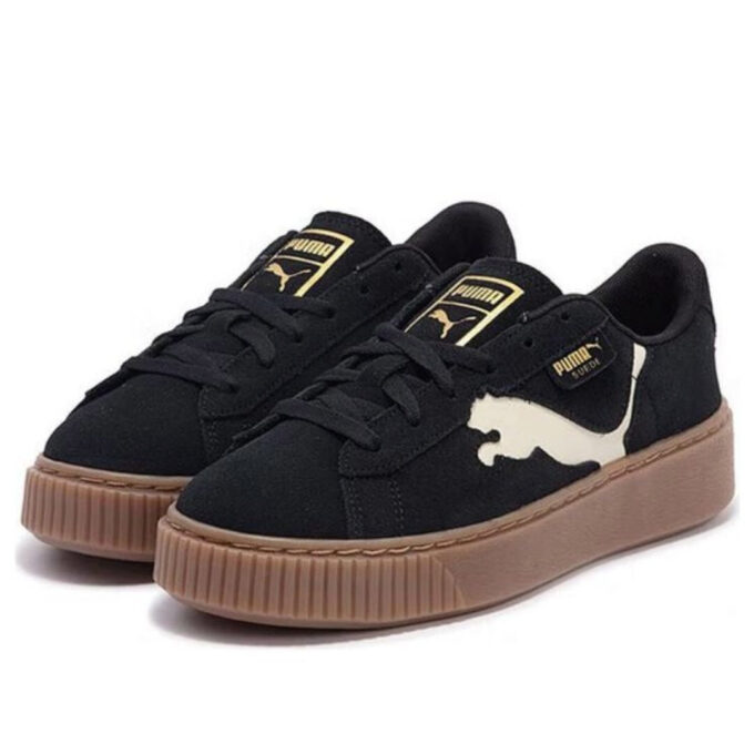 (WMNS) Suede Platform Cutout “Black White Brown”