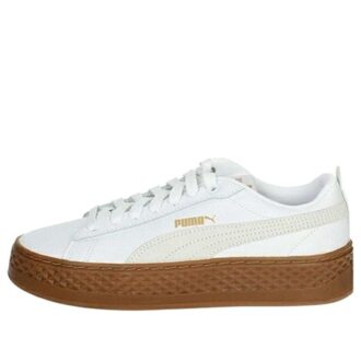 (WMNS) Suede Platform Leather Sneaker “White”