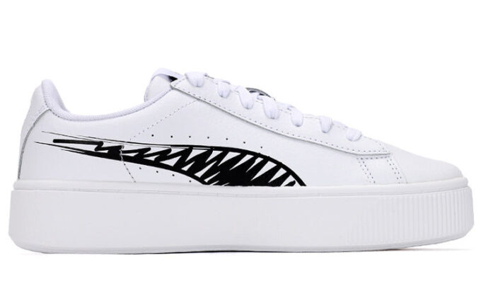 (WMNS) Vikky Stacked L Sketch Sneakers White/Black