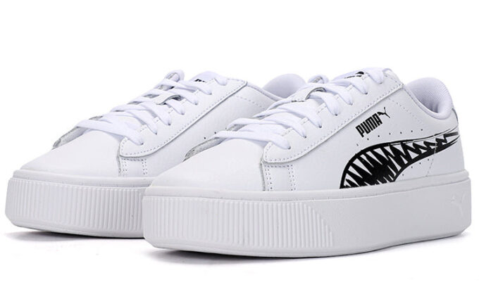 (WMNS) Vikky Stacked L Sketch Sneakers White/Black