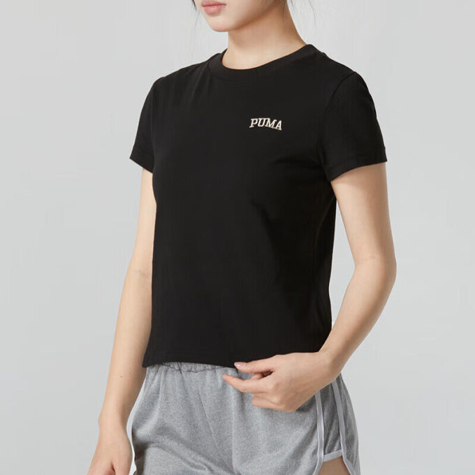 (WMNS) Wordmark Logo T-shirt Small Fit “Black”