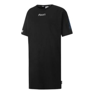 (WMNS) x Mr Doodle Crossover Casual Sports Breathable Short Sleeve Dress Black