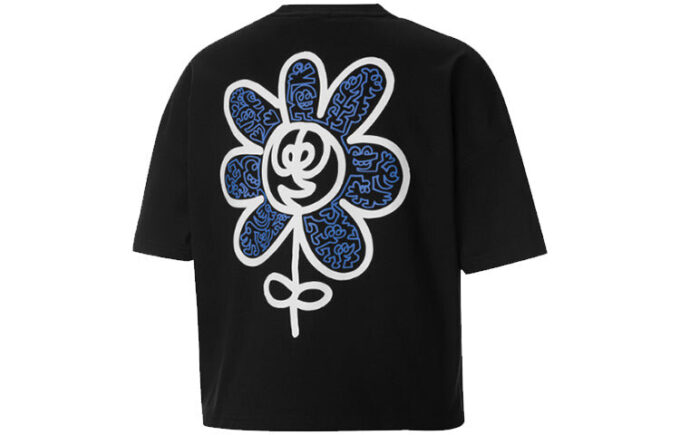 (WMNS) x MR DOODLE Loose Tee Crossover Graffiti Large Logo Short Sleeve Black