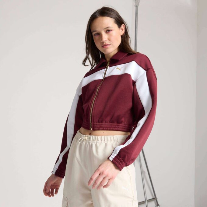 Women Relaxed Crop Track Jacket