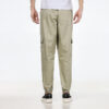 Woven Cargo Bundle Feet Casual Long Pants Creamy White