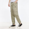 Woven Cargo Bundle Feet Casual Long Pants Creamy White